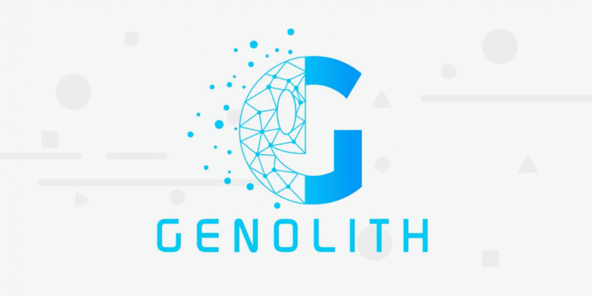 Logo featuring a stylized blue letter "G" with geometric patterns and the word "GENOLITH"