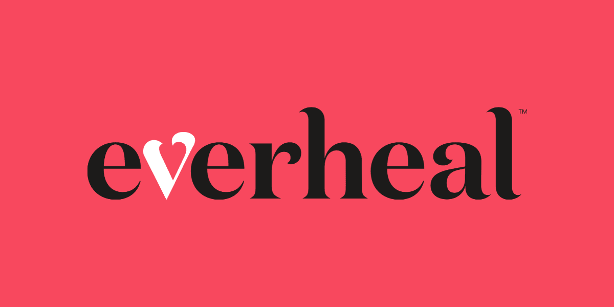 Logo of Everheal with a heart symbol integrated into the text design