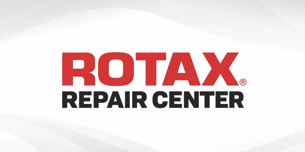 Logo of Rotax Repair Center in bold red and black text on a light background