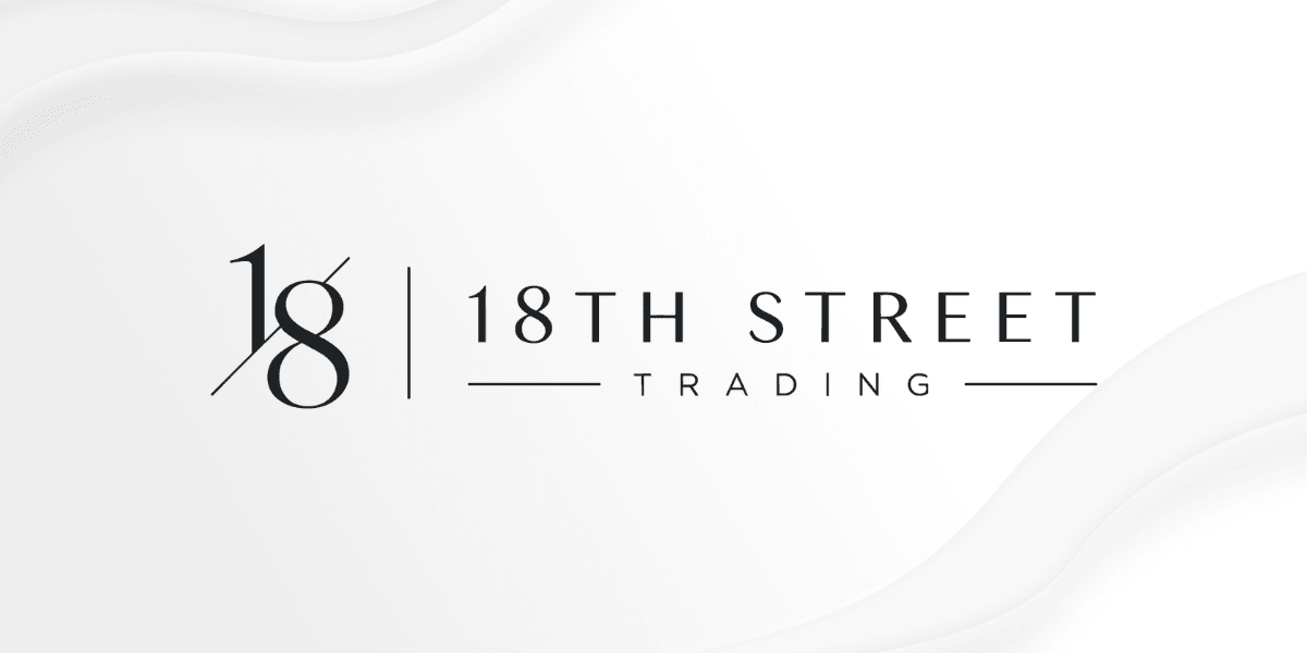 Logo for 18th Street Trading featuring elegant typography on a white background