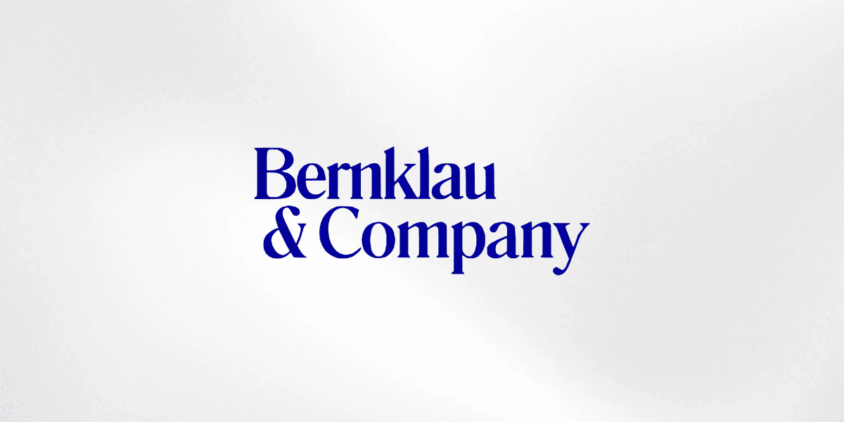 Logo of Bernklau & Company in blue text on a white background