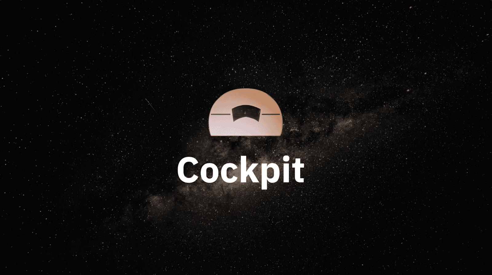 Logo of Cockpit, an AI operating system revolutionizing autonomous workflows, set against a starry background symbolizing innovation.