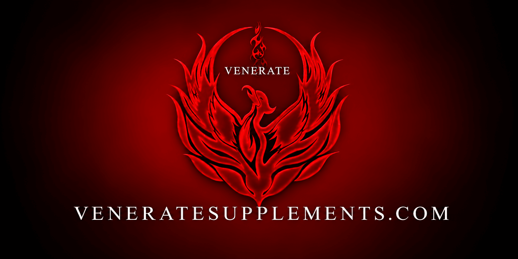 Red logo of a phoenix with "VENERATE" and website URL below