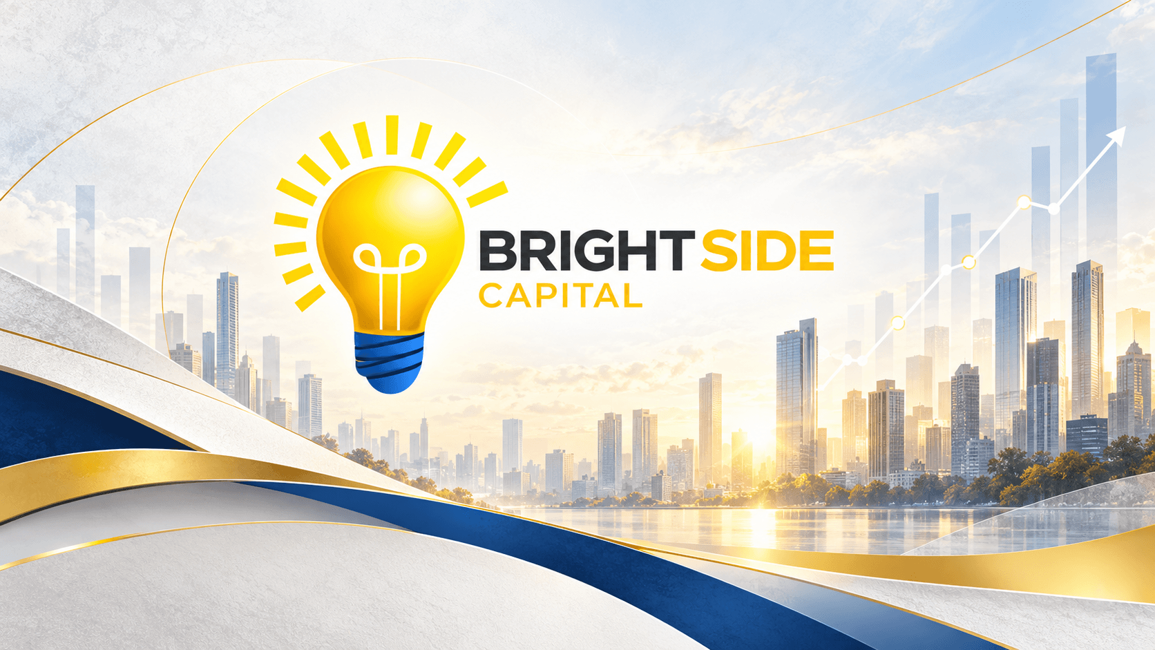 Logo of BrightSide Capital with a lightbulb and a city skyline background
