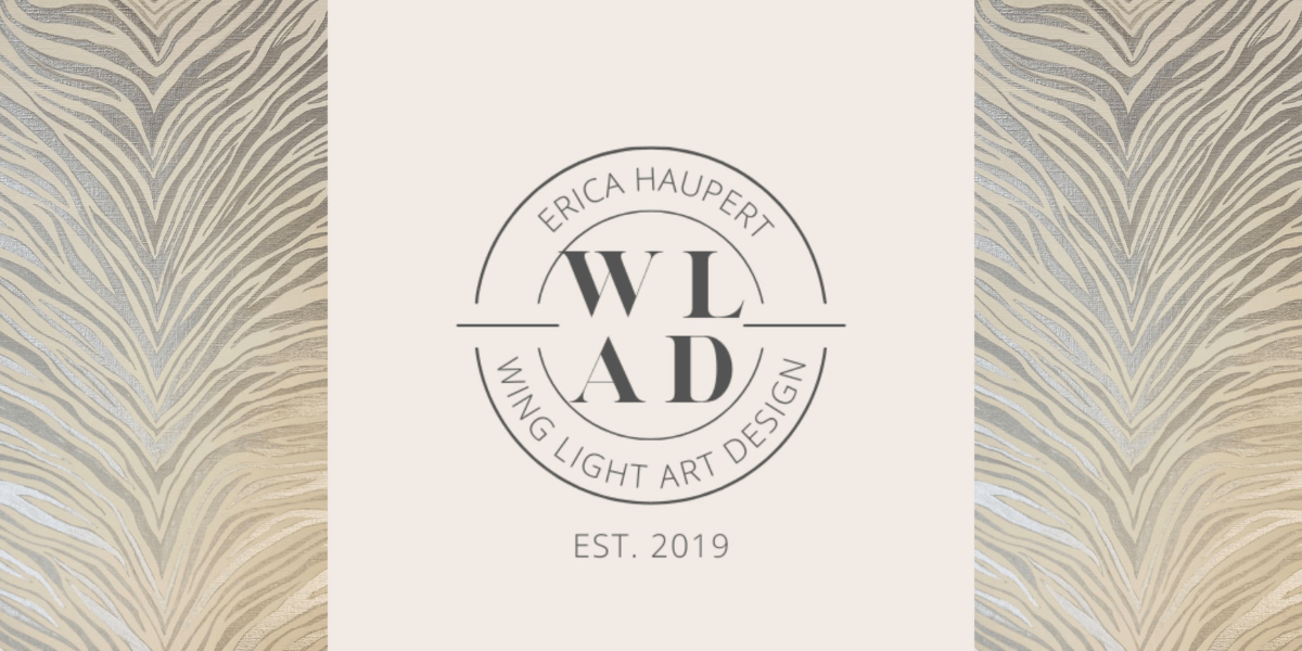 Logo design for Wing Light Art Design by Erica Haupert, established in 2019