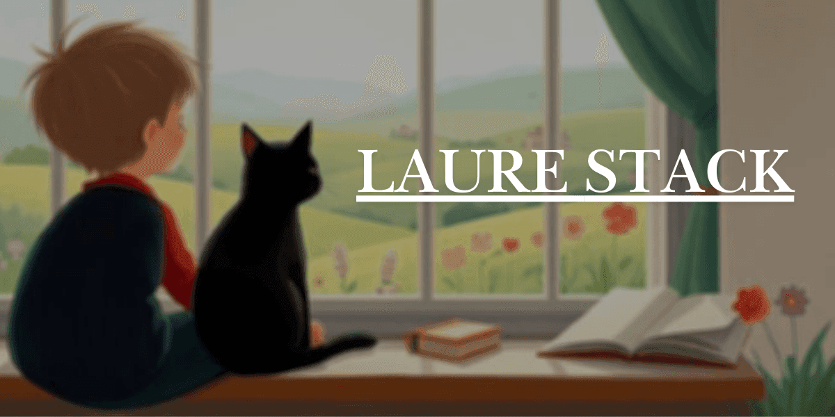 "Laurie Stack: The Story of a Boy and His Cat" cover, showcasing a journey of courage and exploration in children's stories.