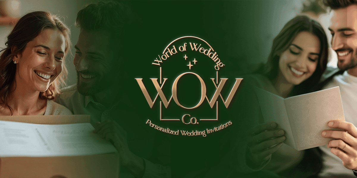 Luxury personalized wedding invitations by World of Wedding Co., showcasing elegant, modern designs.