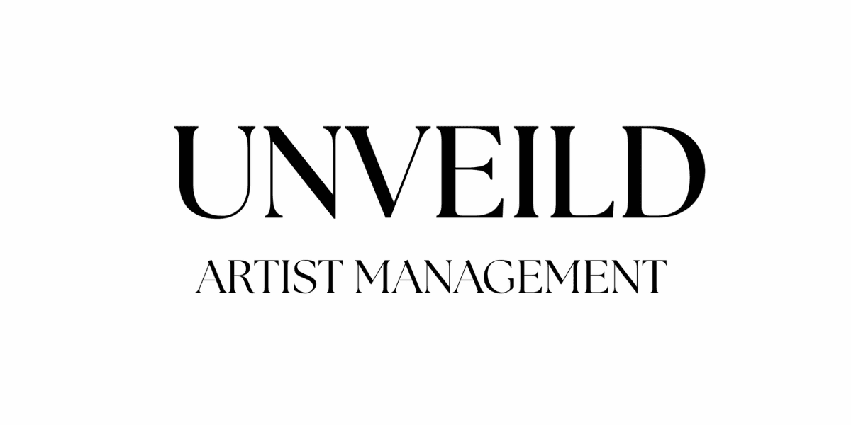 UNVEILD Artist Management logo in bold black serif font on white background, representing holistic talent management approach.