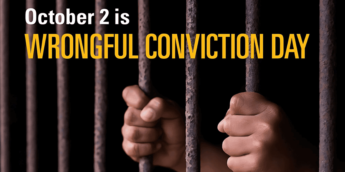 Wrongful Conviction Day poster highlighting the event's importance in raising awareness, supported by FreeTonyViola.com and other advocates.