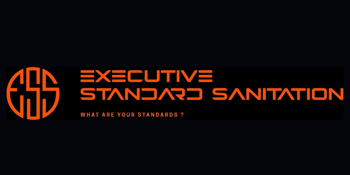 Executive Standard Sanitation's logo emphasizes their commitment to high-quality, transparent janitorial services focused on customer satisfaction and trust.