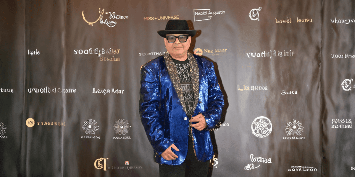 Ratnadeep Lal, fashion icon and IIFT Chairman, showcases his innovative style at a prestigious event, inspiring global designers.