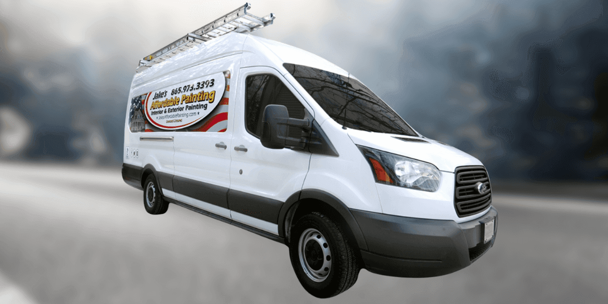 Jake's Affordable Painting van showcasing their commitment to quality interior and exterior painting services with reliable customer satisfaction in Knoxville.