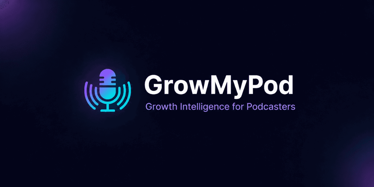 GrowMyPod logo with the tagline "Growth Intelligence for Podcasters."