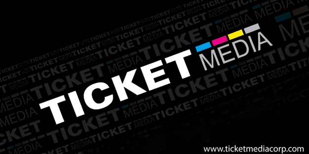 Ticket Media Corp logo promoting premium sporting event hospitality services.