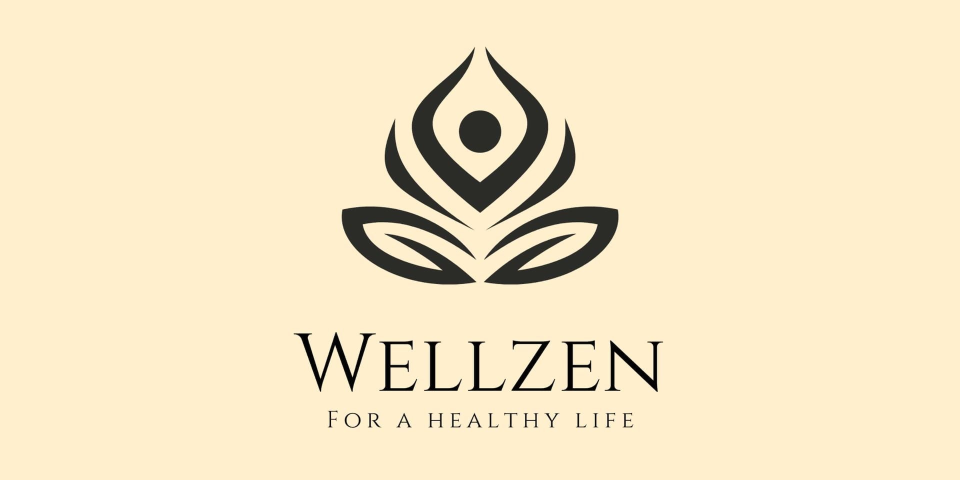 Wellzen Health logo with stylized meditating figure and lotus, promoting healthy living and weight loss for women over 30.