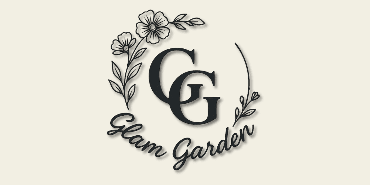 Logo of The Glam Garden salon, featuring elegant typography and floral elements, symbolizing luxury hair care in Cranberry Township.