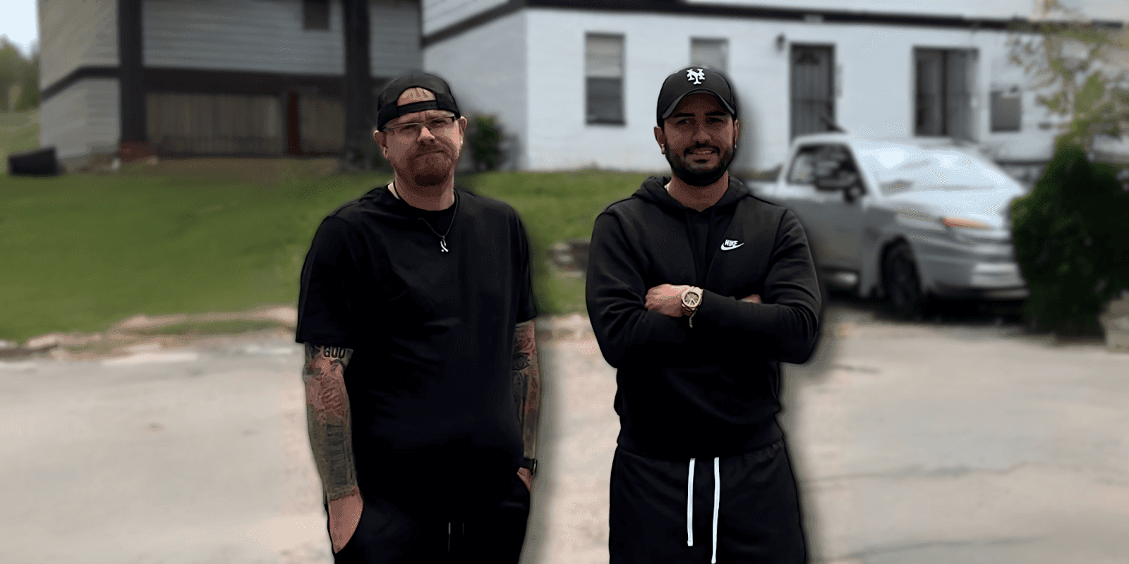 James Jones and Anthony Redmond standing outside, co-founders of RealSync AI app revolutionizing real estate investing.