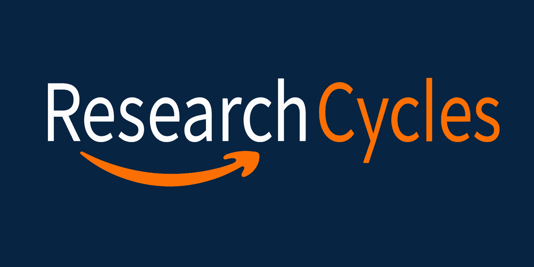 ResearchCycles logo in white and orange on a dark blue background.