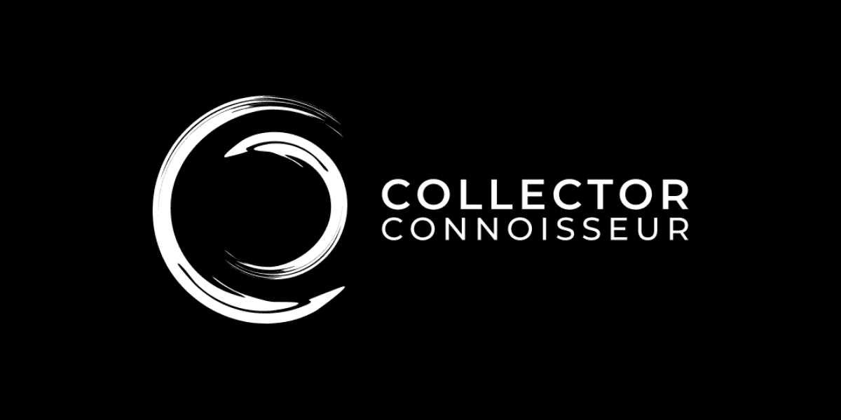 the logo of Collector Connoisseur, symbolizing art collecting with a dynamic, circular design and modern typography.