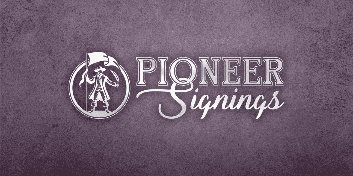Logo of Pioneer Signings, celebrating their recognition as the Best Autograph Dealers in the UK for 2025.