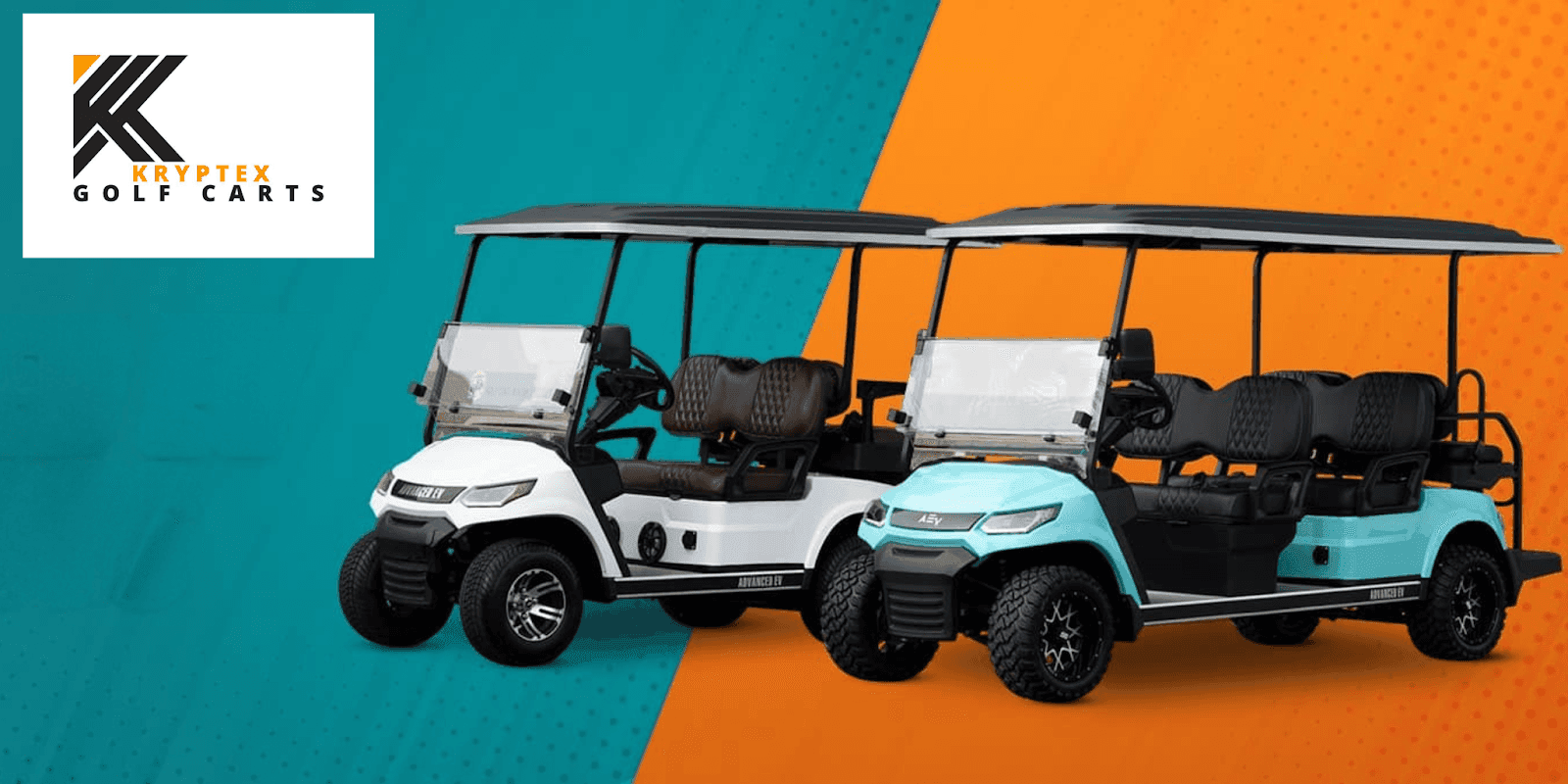 "Kryptex Golf Carts showcases stylish, affordable vehicles including golf carts, ATVs, and UTVs, emphasizing quality and customer service."