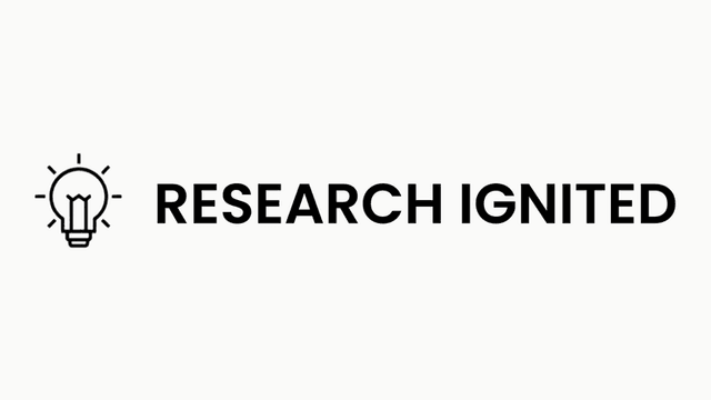 Logo featuring a lightbulb icon next to the text "RESEARCH IGNITED"