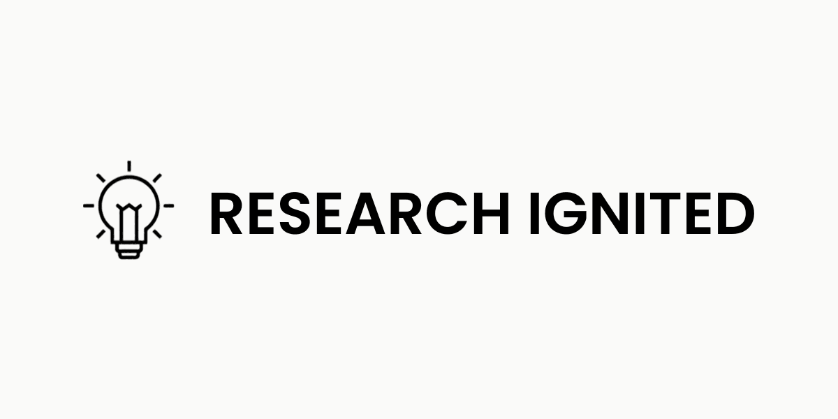 Logo featuring a lightbulb icon next to the text "RESEARCH IGNITED"