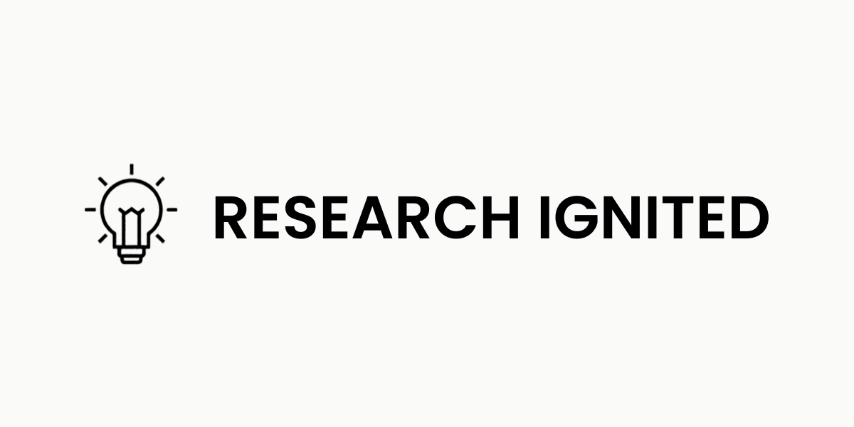 Logo featuring a lightbulb icon next to the text "RESEARCH IGNITED"