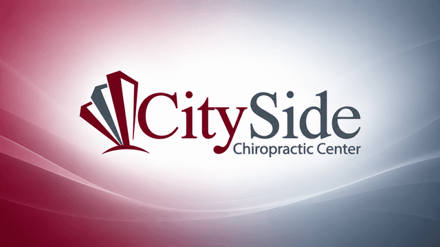 CitySide Chiropractic Center logo with a gradient background in red and blue hues
