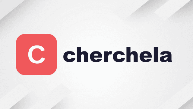 Red square logo with the letter C beside the word cherchela in bold black text