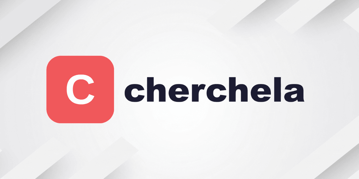 Red square logo with the letter C beside the word cherchela in bold black text