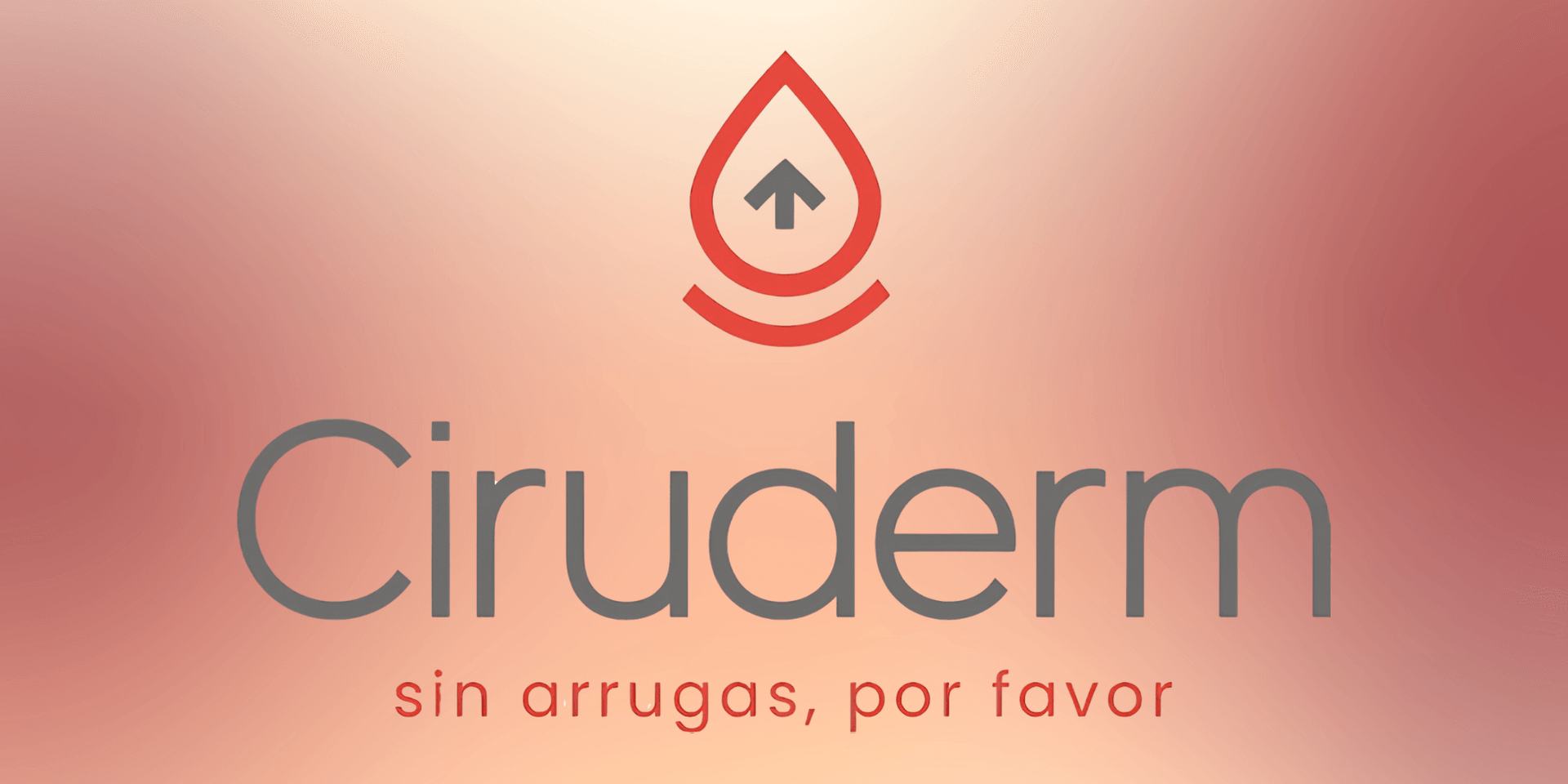 Logo of Ciruderm featuring a droplet design and tagline about wrinkle-free skin