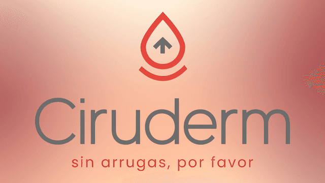 Logo of Ciruderm featuring a droplet design and tagline about wrinkle-free skin