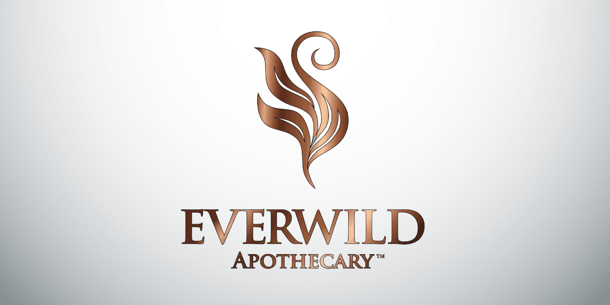 Logo for Everwild Apothecary featuring elegant design and earthy colors