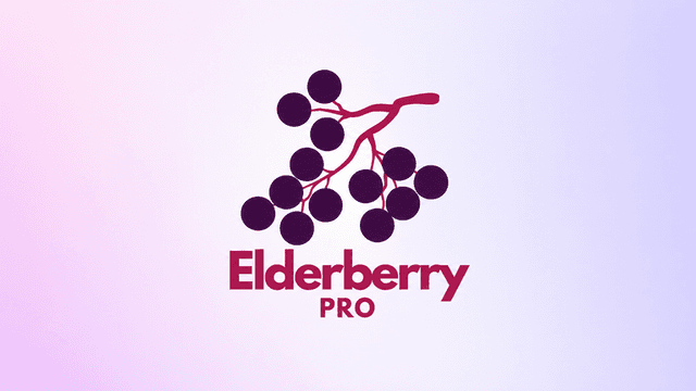Logo featuring elderberry branches with berries and the text Elderberry Pro below