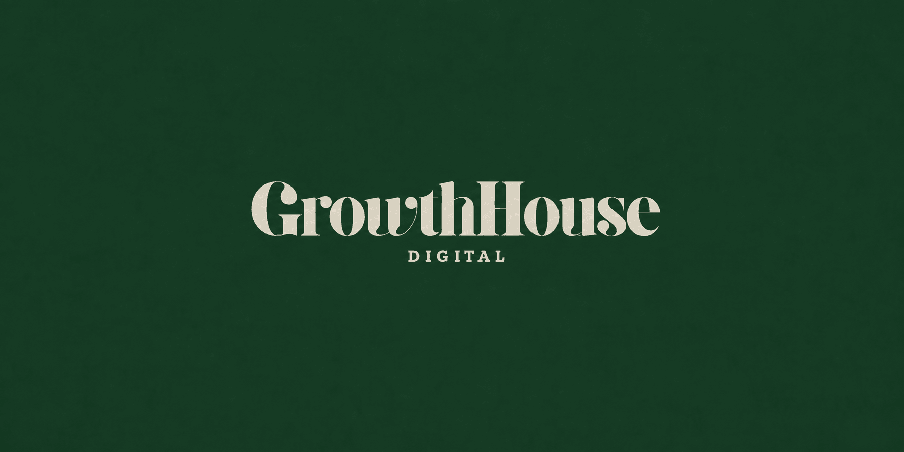 Logo for GrowthHouse Digital in white text on a dark green background