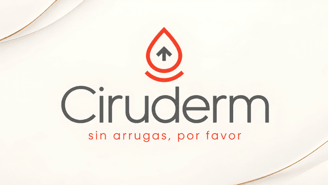 Logo for Ciruderm featuring a droplet and tagline about wrinkle reduction