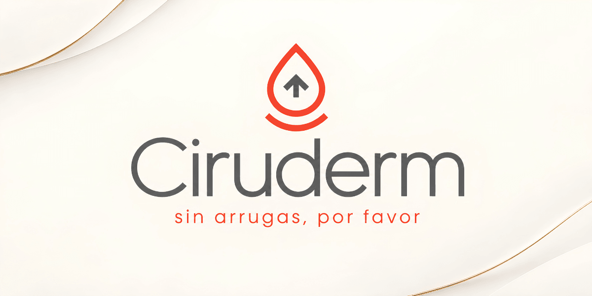 Logo for Ciruderm featuring a droplet and tagline about wrinkle reduction