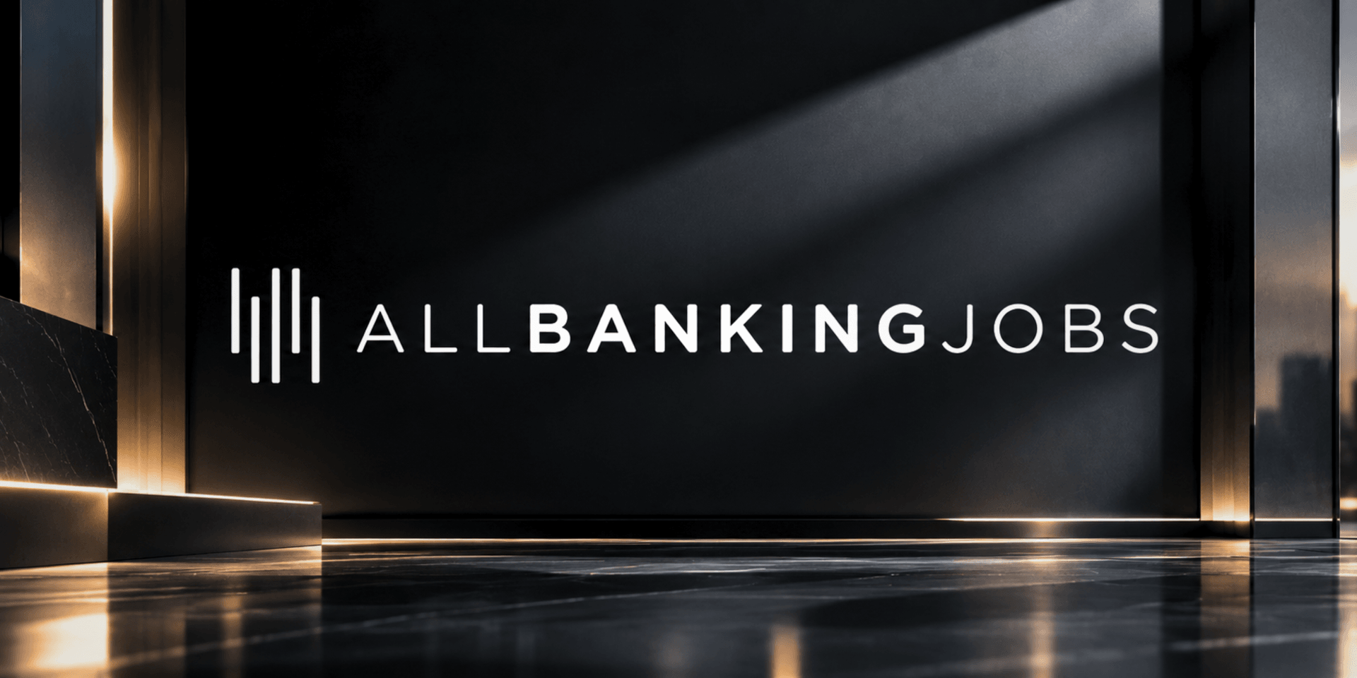 Logo of All Banking Jobs displayed against a sleek, modern background