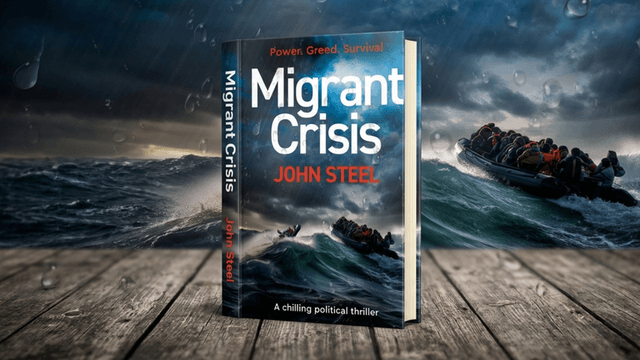 Book cover of "Migrant Crisis" by John Steel with dark stormy sea background