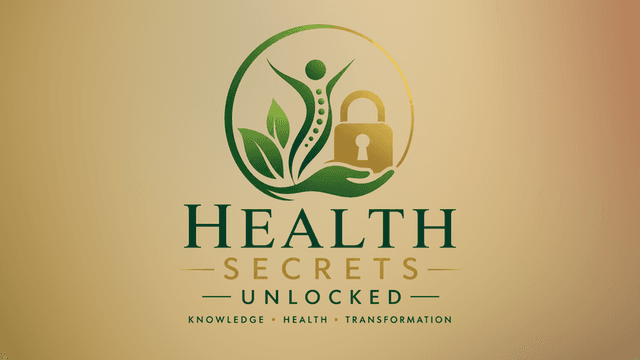 Logo featuring a figure with leaves and a padlock symbolizing health and transformation