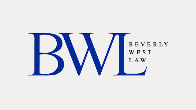 Logo for Beverly West Law featuring the initials BWL in blue and black text