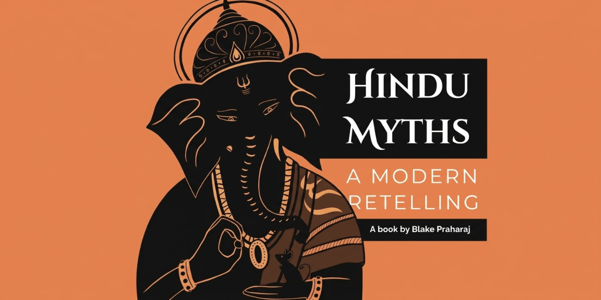 Cover design of "Hindu Myths: A Modern Retelling" featuring an illustration of Lord Ganesha