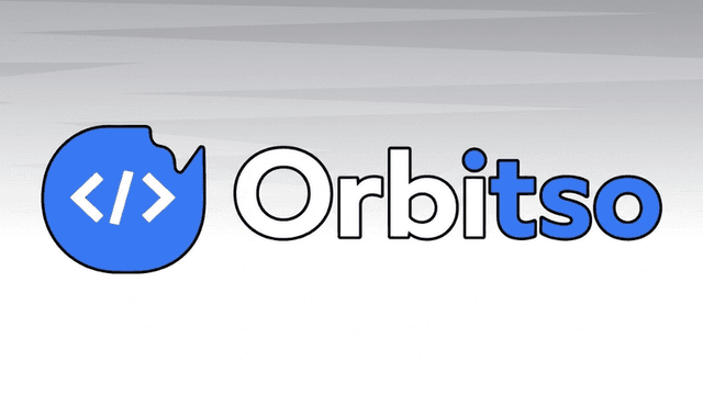 Logo of Orbitso featuring a stylized code symbol and blue color scheme