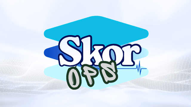 Logo featuring the word "SkorOPS" with a blue and green color scheme