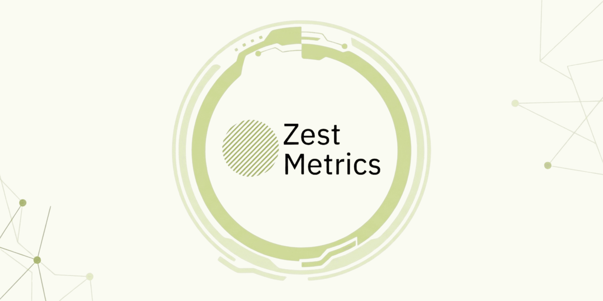 Logo of Zest Metrics featuring a circular design with green elements and text.