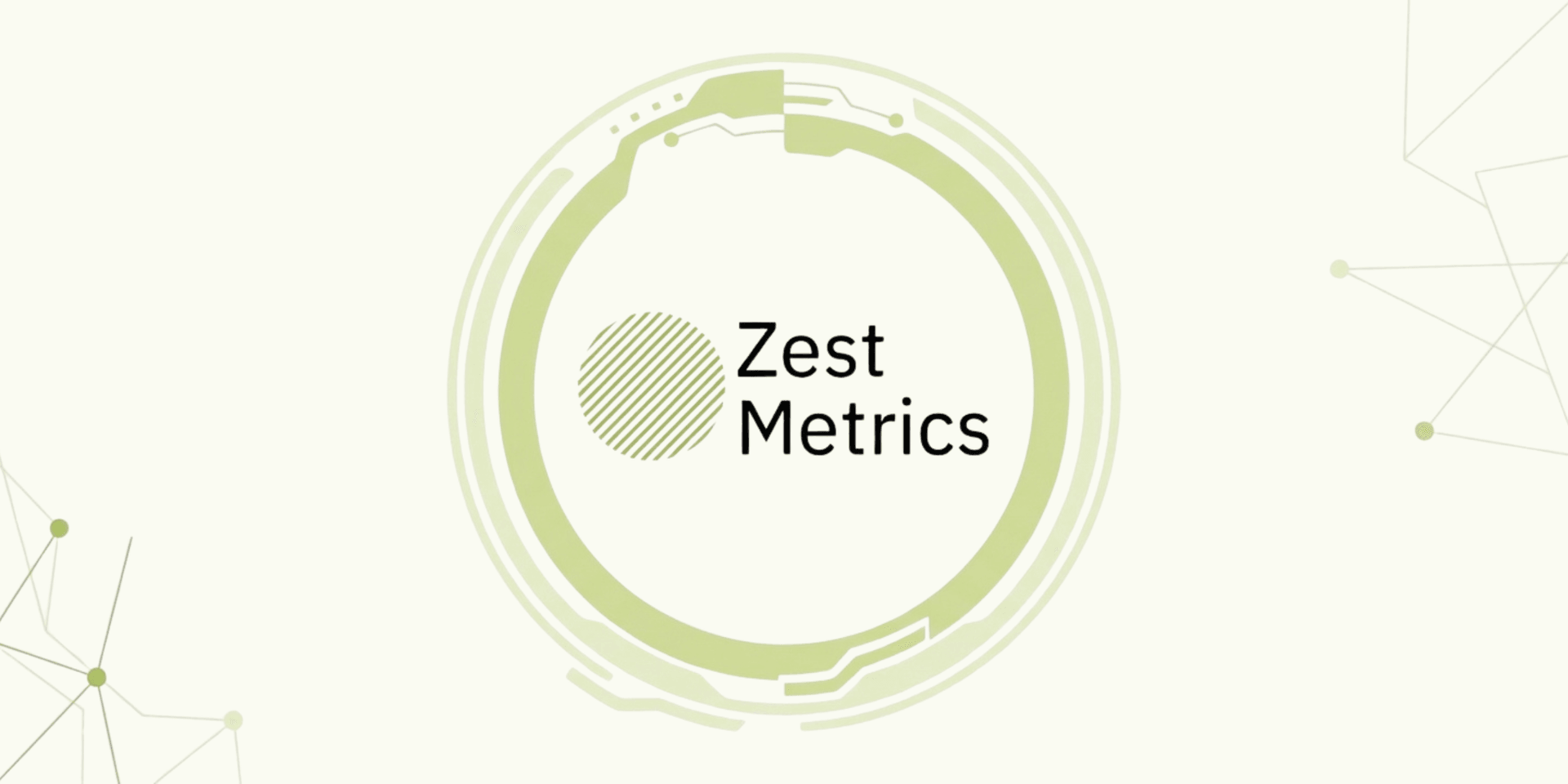 Logo of Zest Metrics featuring a circular design with green elements and text.