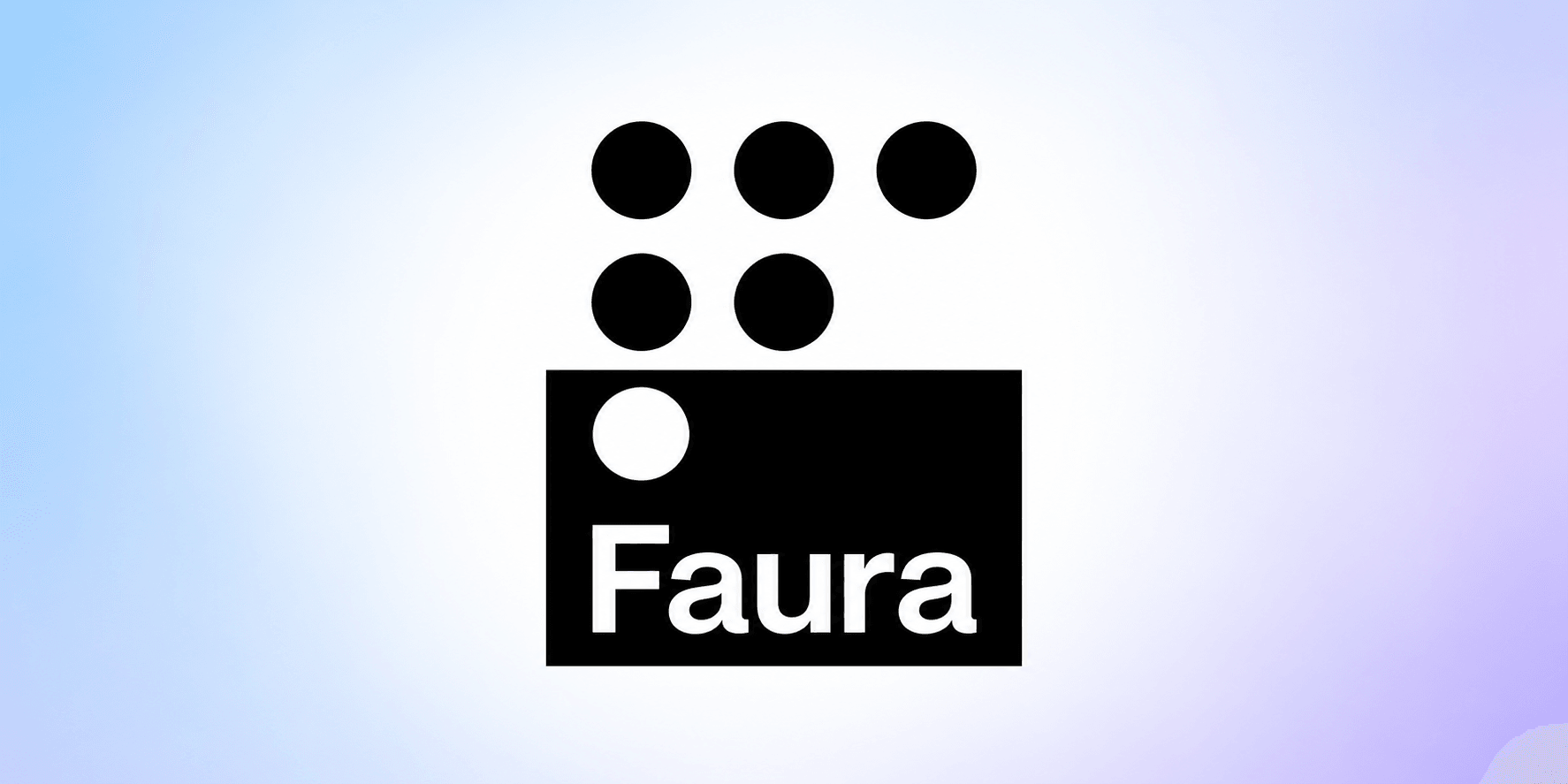 Logo design featuring the name "Faura" with a pattern of circles above it.