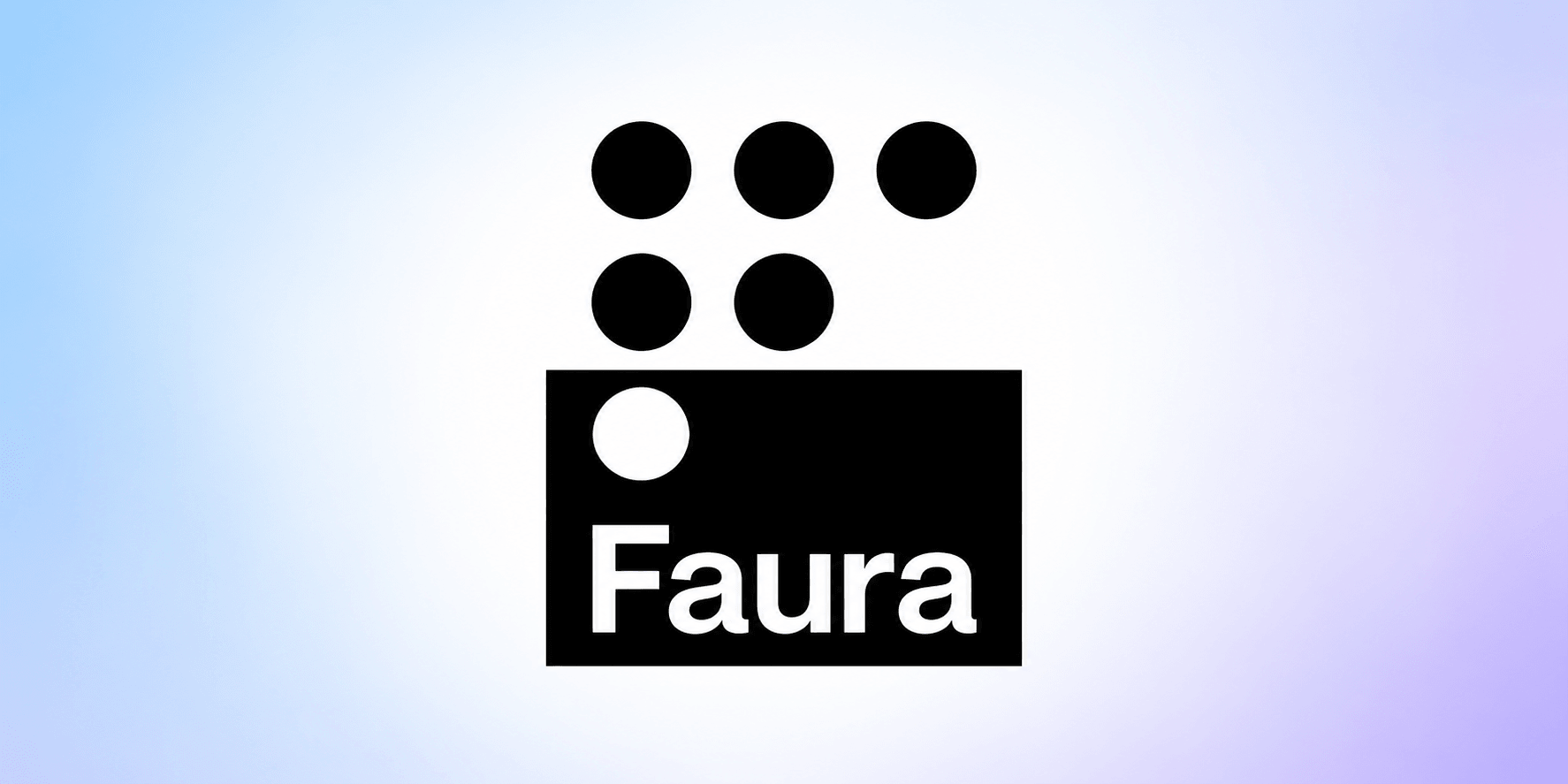 Logo design featuring the name "Faura" with a pattern of circles above it.