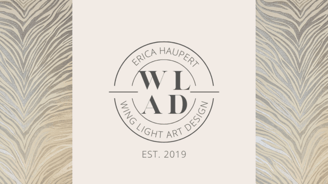 Logo design for Wing Light Art Design by Erica Haupert, established in 2019